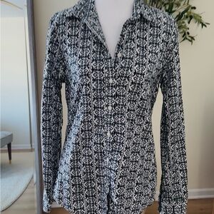 Banana Republic Navy and White Button Down Shirt